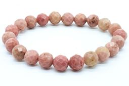 Bracelet Rhodonite Unie perles facettées 8mm