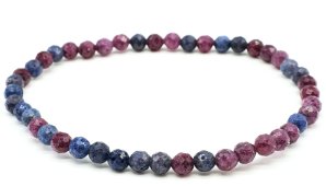 Bracelet Rubis Saphir perles facettées 4mm