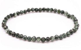 Bracelet Séraphinite perles facettées 4mm