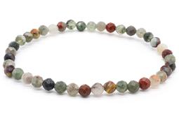 Bracelet Jaspe Héliotrope Africaine perles facettées 4mm