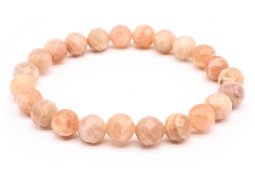 Bracelet Pierre de Soleil perles facettées 8mm