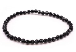 Bracelet Tourmaline Noire perles facettées 4mm