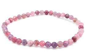 Bracelet Tourmaline Rose perles facettées 4mm