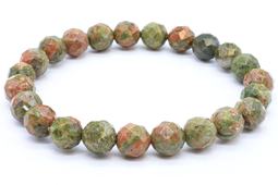 Bracelet Unakite perles facettées 8mm