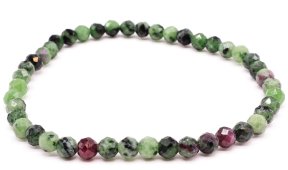 Bracelet Rubis Zoïsite perles facettées 4mm