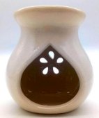 Brûleur Huile Céramique Ajouré Blanc 9cm