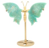 Papillon Amazonite Extra sur socle 14cm