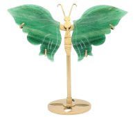 Papillon Aventurine Verte sur socle 14cm
