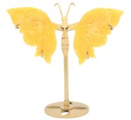 Papillon Calcite Orange sur socle 14cm