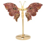 Papillon Rhodonite sur socle 14cm