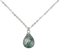 Collier Argent 925 Agate Mousse Goutte