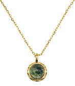 Collier Argent 925 Agate Mousse Ronde