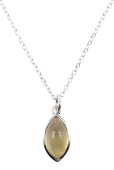 Collier Argent 925 'Larme Argentée' - Citrine