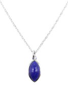 Collier Argent 925 'Larme Argentée' - Lapis Lazuli