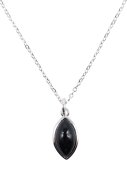 Collier Argent 925 'Larme Argentée' - Onyx