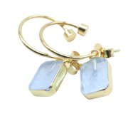 Boucles d'oreilles Argent 925 'Arche Doré' - Aigue Marine