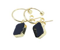 Boucles d'oreilles Argent 925 'Arche Doré' - Onyx