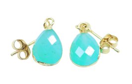 Boucles d'oreilles Argent 925 'Ondée Dorée' - Amazonite