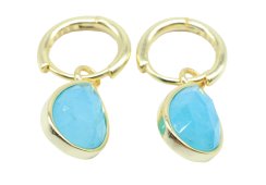 Boucles d'oreilles Argent 925 'Halo Minéral' - Amazonite