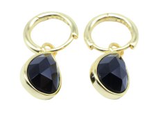 Boucles d'oreilles Argent 925 'Halo Minéral' - Onyx