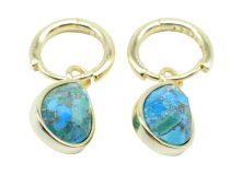 Boucles d'oreilles Argent 925 'Halo Minéral' - Turquoise