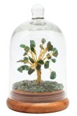 Arbre du Bonheur Aventurine Verte sous cloche 12cm