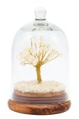Arbre du Bonheur Cristal de Roche sous cloche 12cm