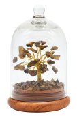 Arbre du Bonheur Œil de Tigre sous cloche 12cm