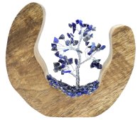 Arbre du Bonheur Bois Design Lapis Lazuli 17cm