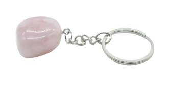 Porte-Clés Quartz Rose roulée 3cm