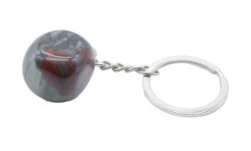 Porte-Clés Jaspe Héliotrope Africaine roulée 3cm