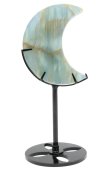 Lune Calcite Bleue sur socle 16cm