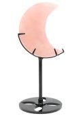 Lune Quartz Rose sur socle 16cm