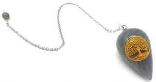 Pendule Gravé Arbre de Vie 4cm - Labradorite