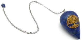 Pendule Gravé Arbre de Vie 4cm - Lapis Lazuli