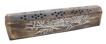 Porte-Encens Bois Coffret Arbre de Vie 30cm
