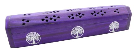 Porte-Encens Bois Coffret Arbre de Vie 30cm