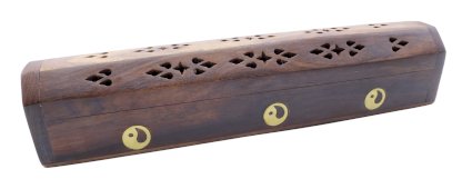 Porte-Encens Bois Coffret Ying Yang 30cm
