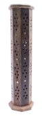 Porte-Encens Bois Tour Octogonale Motifs 30cm