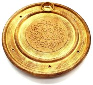 Porte-Encens Bois Rond OM Chakra 10cm
