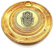 Porte-Encens Bois Rond Main de Fatima 10cm