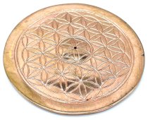 Porte-Encens Métal Fleur de Vie 10cm - Plaqué Cuivre