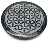 Porte-Encens Pierre Rond Fleur de Vie 10cm