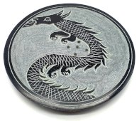 Porte-Encens Pierre Rond Dragon 10cm