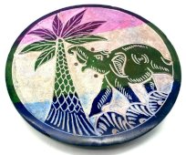 Porte-Encens Pierre Eléphant Palmier Dégradé 10cm