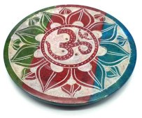 Porte-Encens Pierre Rond OM Dégradé 10cm