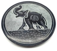 Porte-Encens Pierre Rond Elephant 10cm