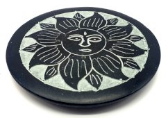 Porte-Encens Pierre Rond Soleil 10cm