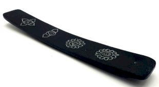 Porte-Encens Pierre Ondulé Motifs 25cm