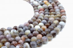 Perles Agate Bostwana 'AA' 10mm sur fil 40cm